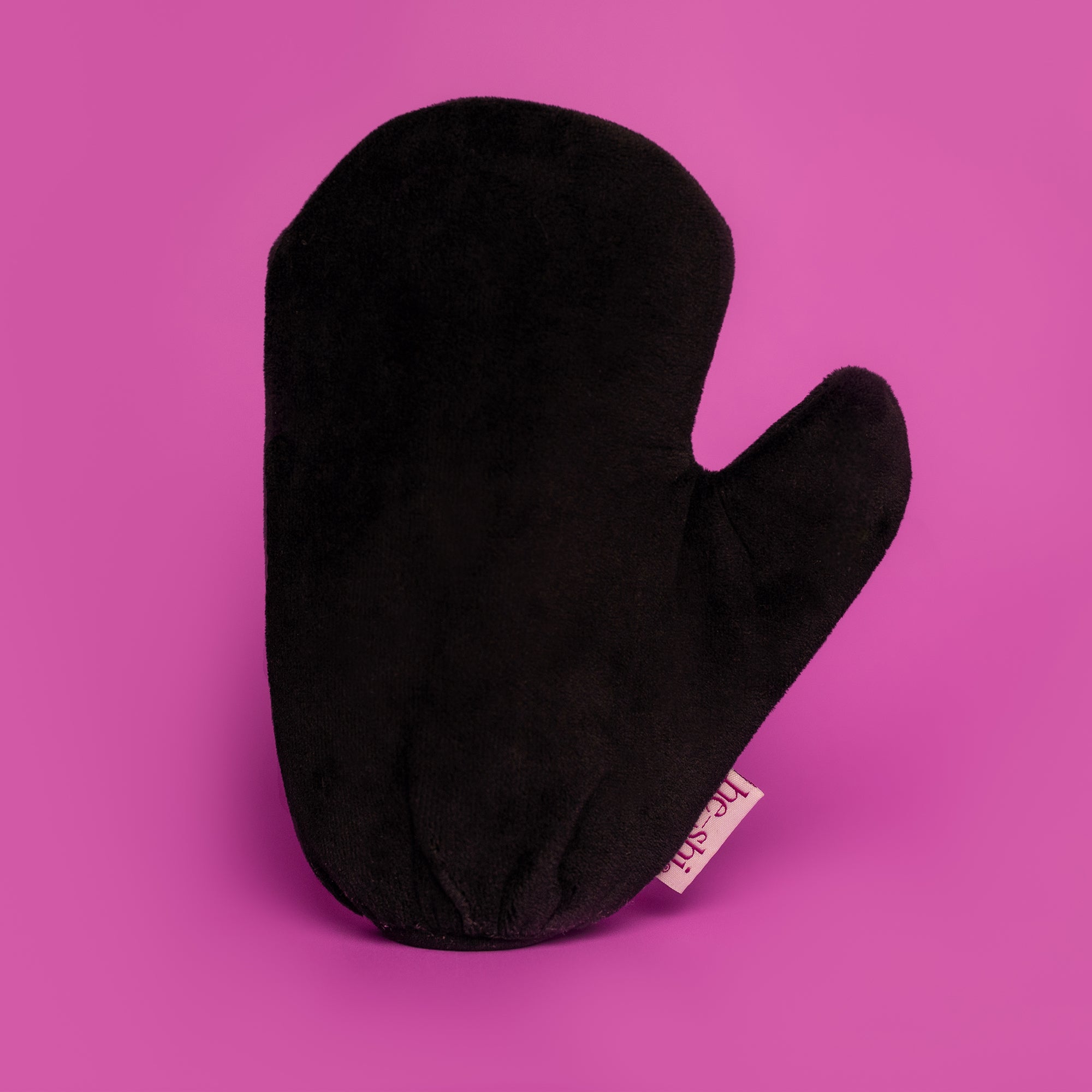 He-Shi Luxury Velvet Tanning Mitt, double-sided, designed to prevent tan stains for a flawless application.