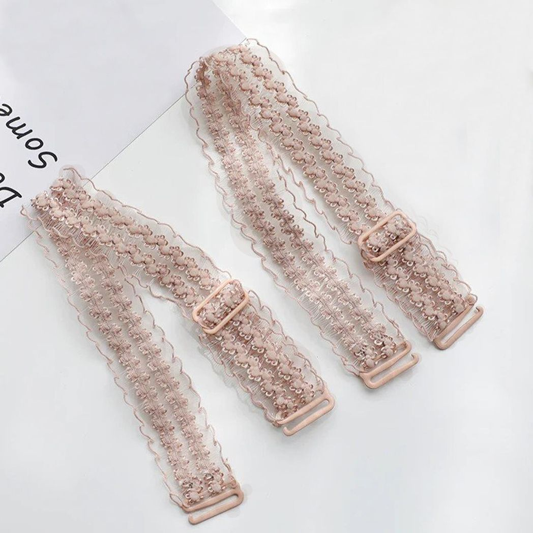 Flo Invisible Shoulder Lace Adjustable Bra Strap One Pair, Pink