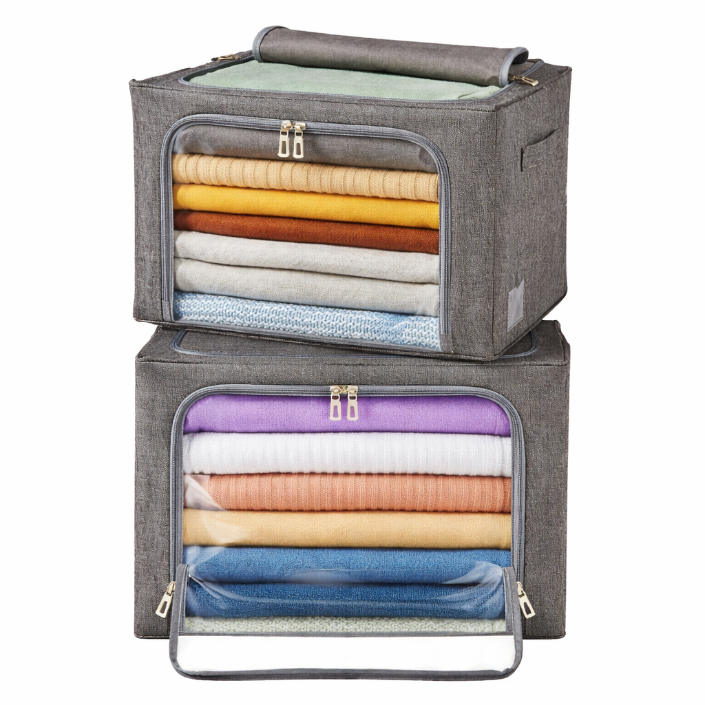 Clear-View Stackable Foldaway Storage Bags