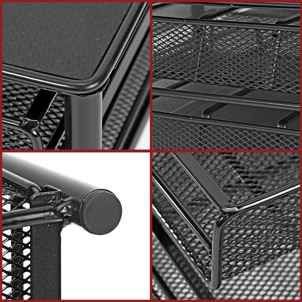 Black double drawer organizer for coffee pods by HomeCraft, showcasing a sleek design for efficient coffee pod storage.
