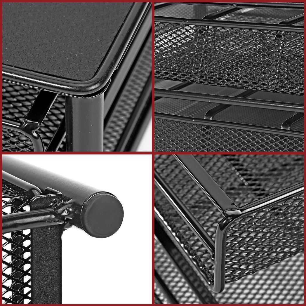 Black double drawer organizer for coffee pods by HomeCraft, showcasing a sleek design for efficient coffee pod storage.