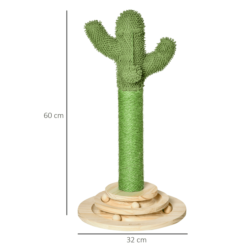 Cat Tree Cactus Sisal Scratching Post - Interactive Fun Roller Exerciser - AKGOmniShop