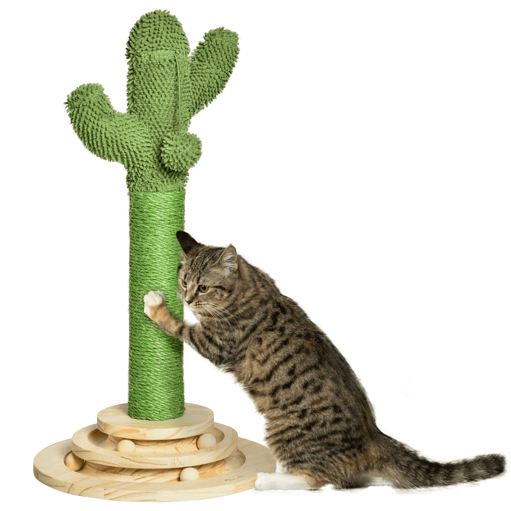 Cat Tree Cactus Sisal Scratching Post - Interactive Fun Roller Exerciser - AKGOmniShop