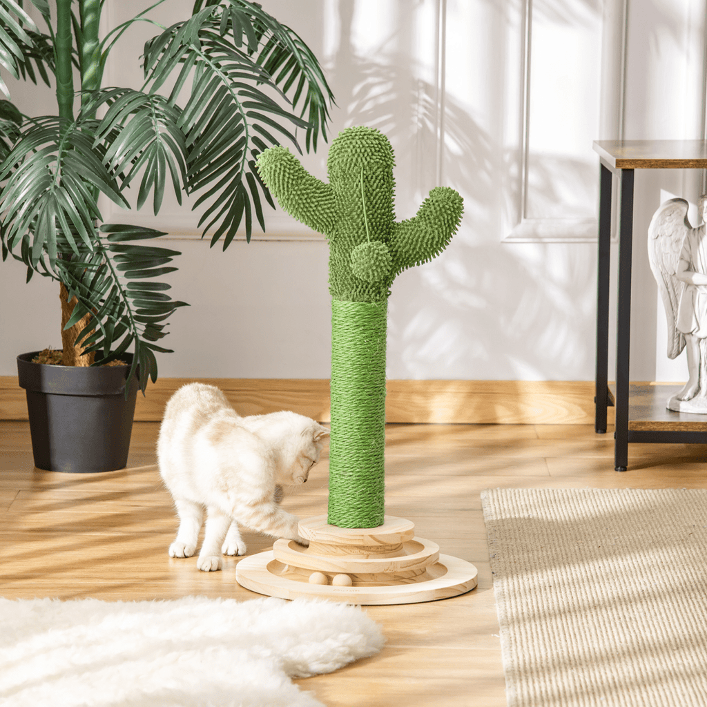 Cat Tree Cactus Sisal Scratching Post - Interactive Fun Roller Exerciser - AKGOmniShop