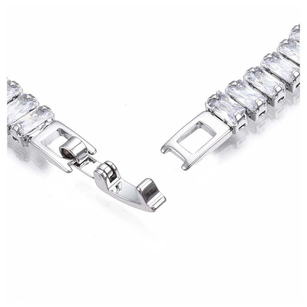 Cubic Zirconia Classic Tennis Bracelet - Platinum Plated - Nickel Free
