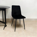 BLACK FABRIC CHAIR BLACK METAL LEGS