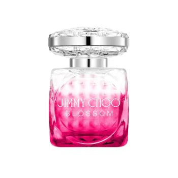 Jimmy Choo Blossom Eau de Parfum Spray 100ml in a pink bottle with floral accents, showcasing the elegant design.