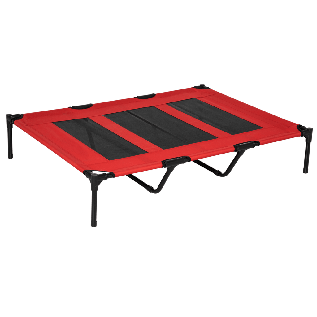 Cooling Elevated Dog Bed - Portable Raised Pet Cot for Indoor & Outdoor - Red - AKGOmniShop