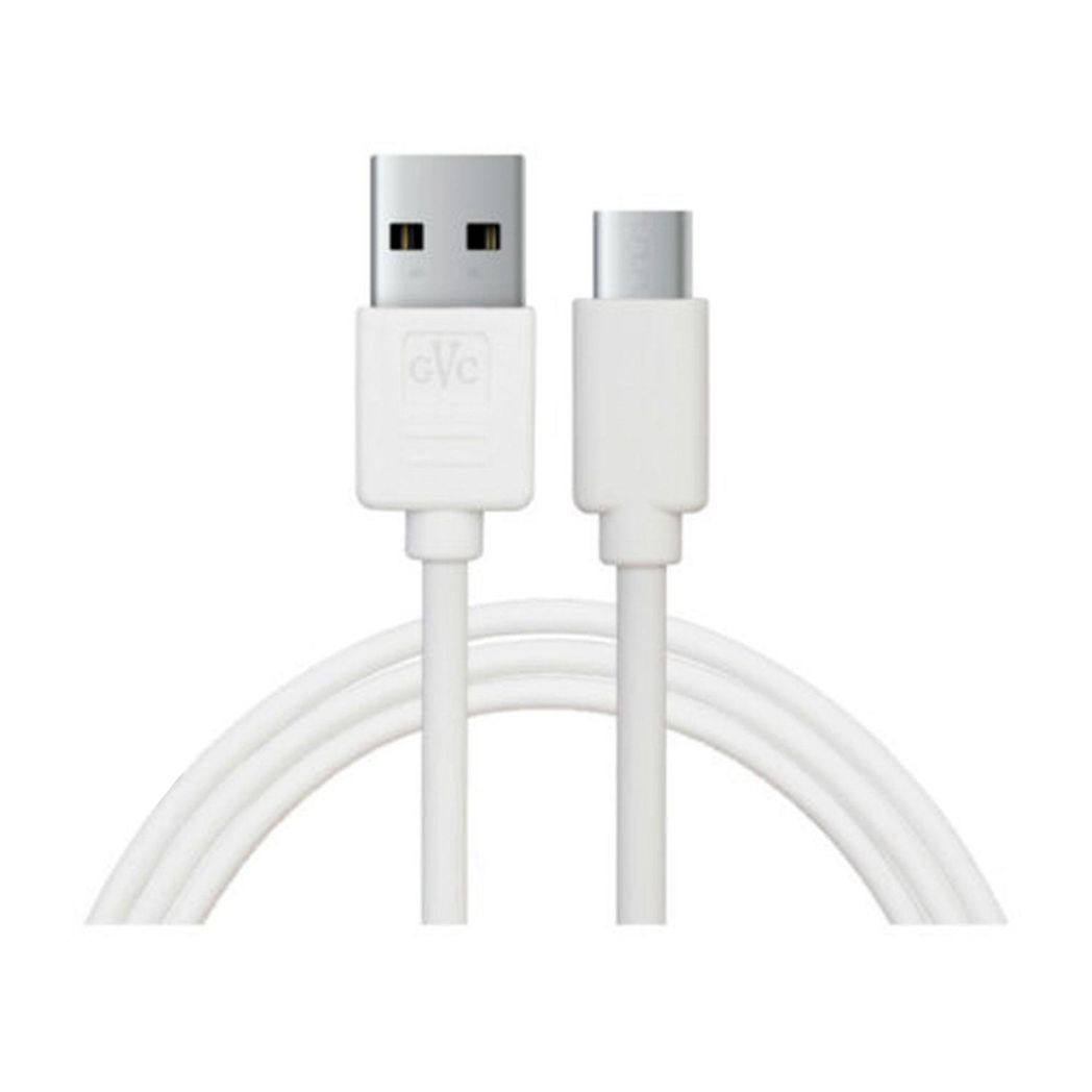 GVC USB to Type C cable, 1m long, for charging and syncing phones and tablets, featuring durable connectors.