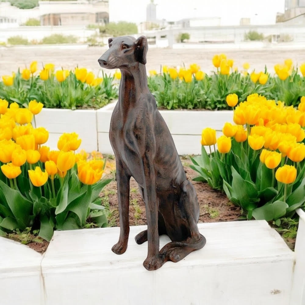 77CM SITTING DOG GARDEN STATUE