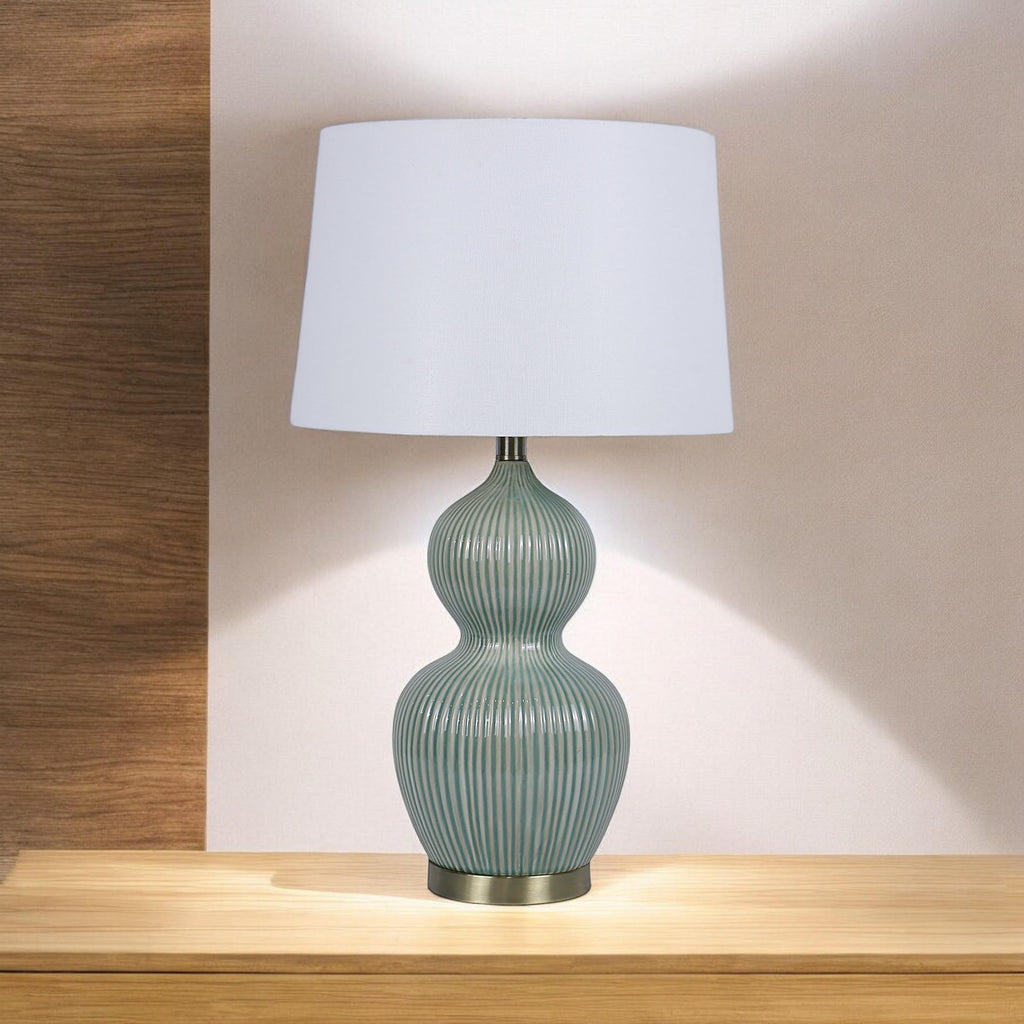 Ceramic Table Lamp 39cm with Shade - Traditional Design