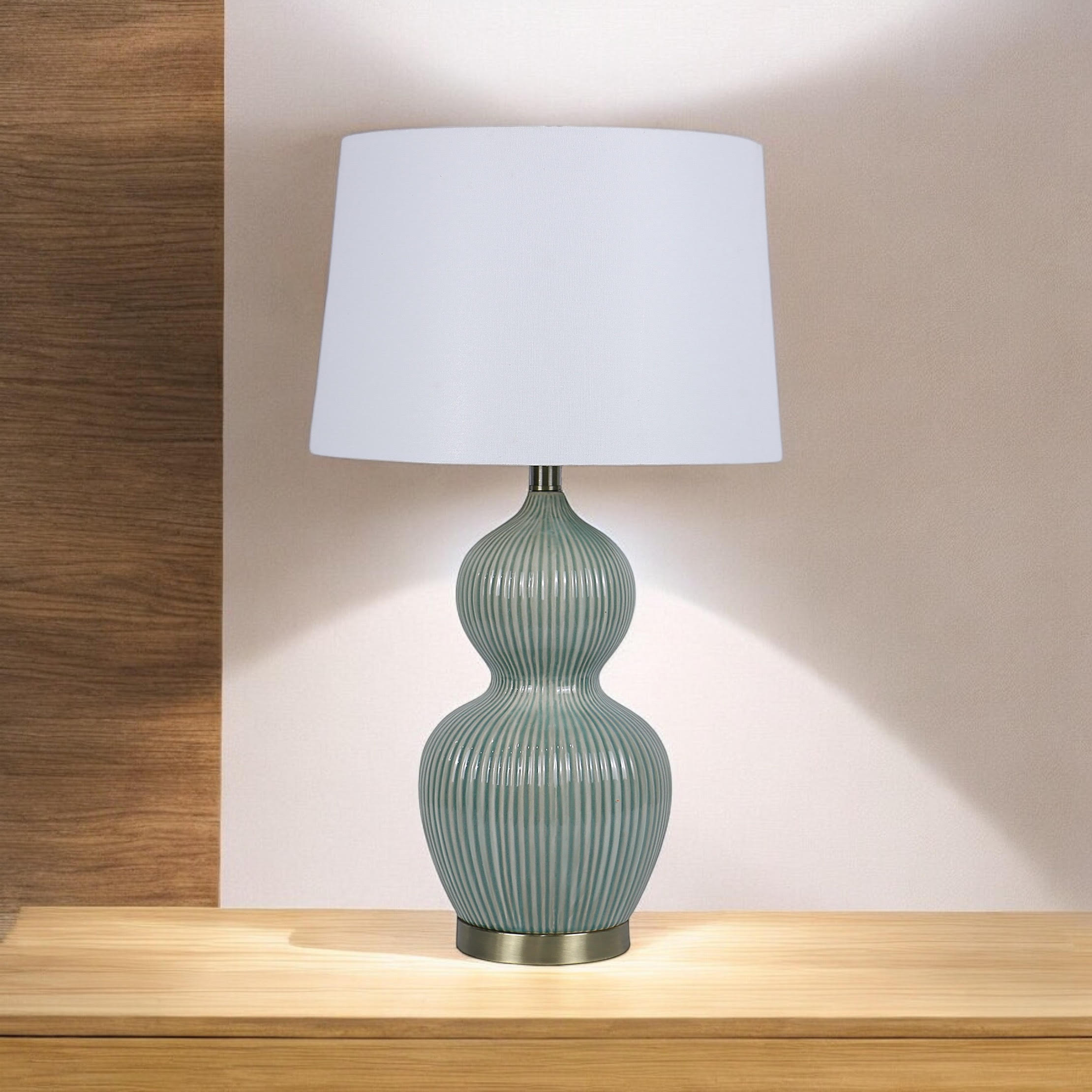 Ceramic Table Lamp 39cm with Shade - Traditional Design