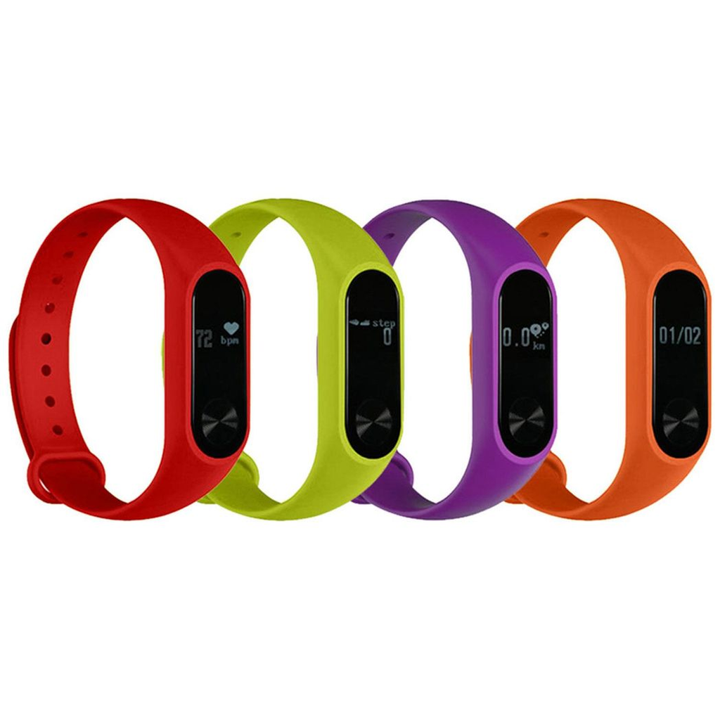 Red Aquarius AQ112 Fitness Tracker displaying heart rate monitor features against a plain background.
