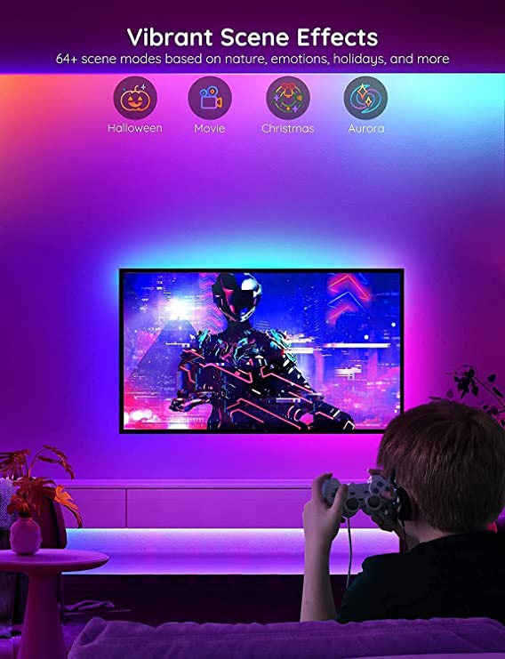 Govee RGBIC Basic LED Strip 5m - WiFi/Bluetooth, Vibrant Colors