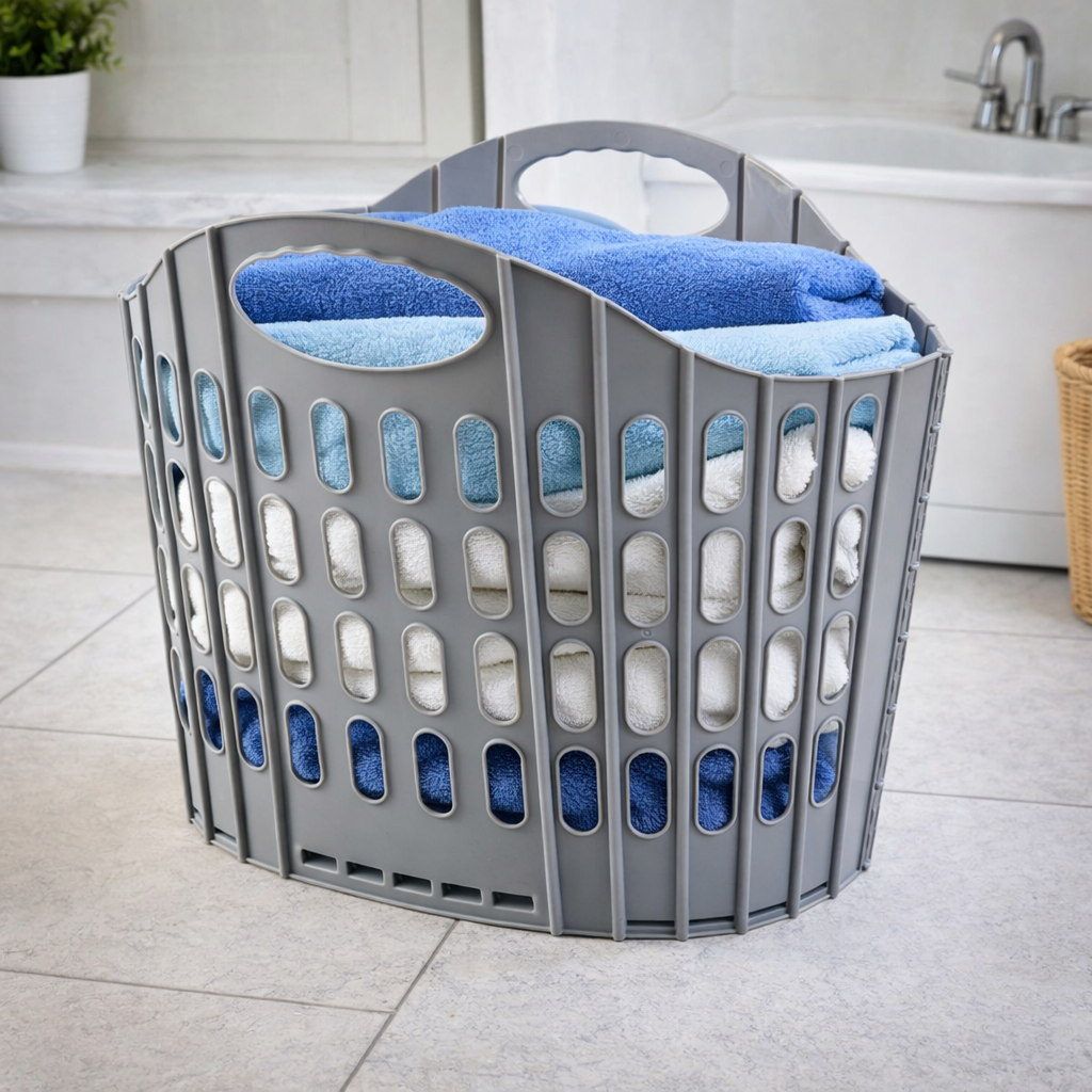 Folding Laundry Basket: Clutter-Free, Portable Laundry Organizer