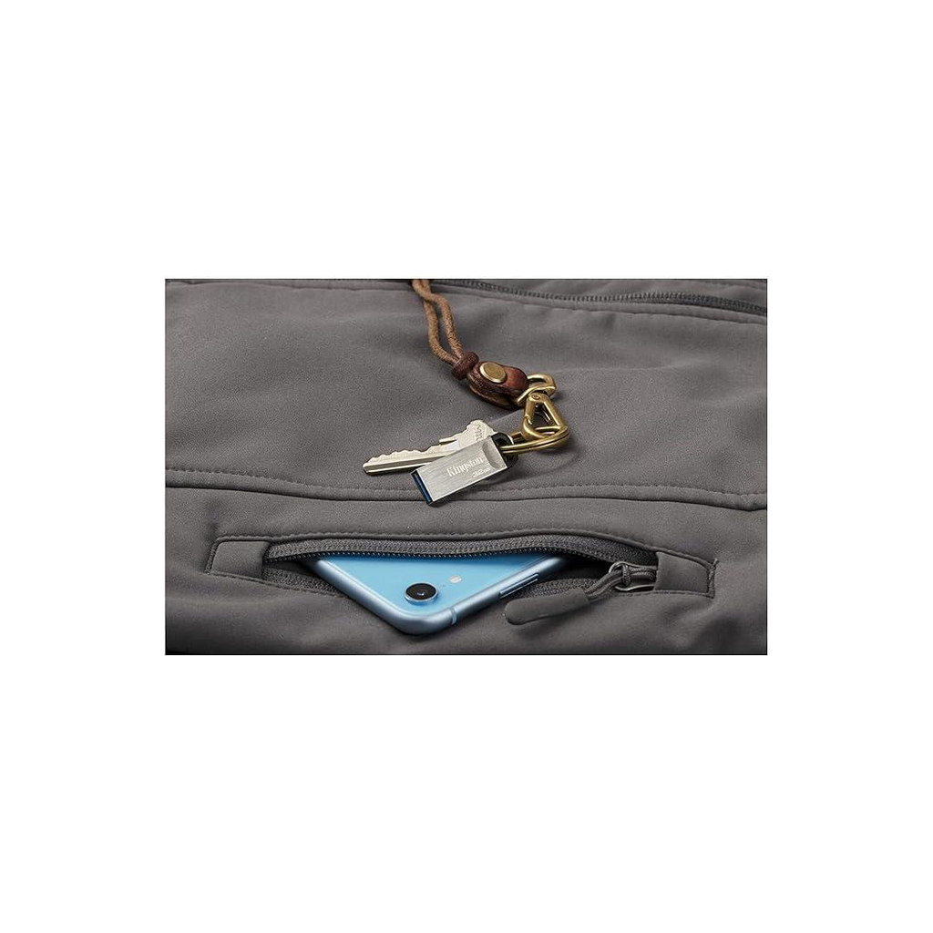 Kingston DataTraveler Kyson USB 3.2 Gen 1 Flash Drive 64GB - Stylish Capless Metal Case