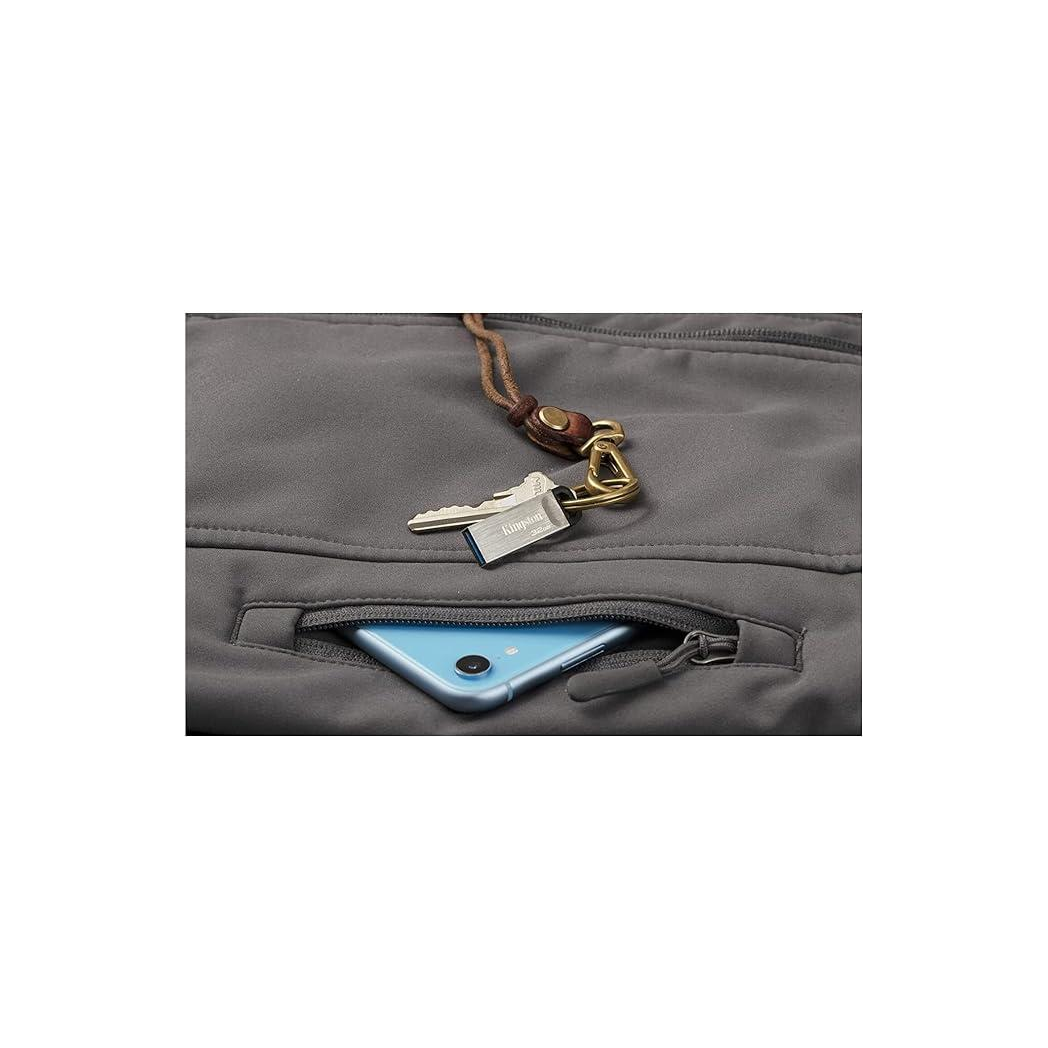 Kingston DataTraveler Kyson USB 3.2 Gen 1 Flash Drive 64GB - Stylish Capless Metal Case