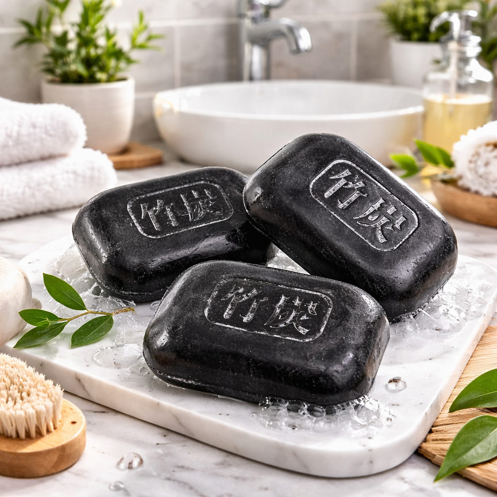 Triple Bamboo Charcoal Soap Set - Purifying, Natural Detox