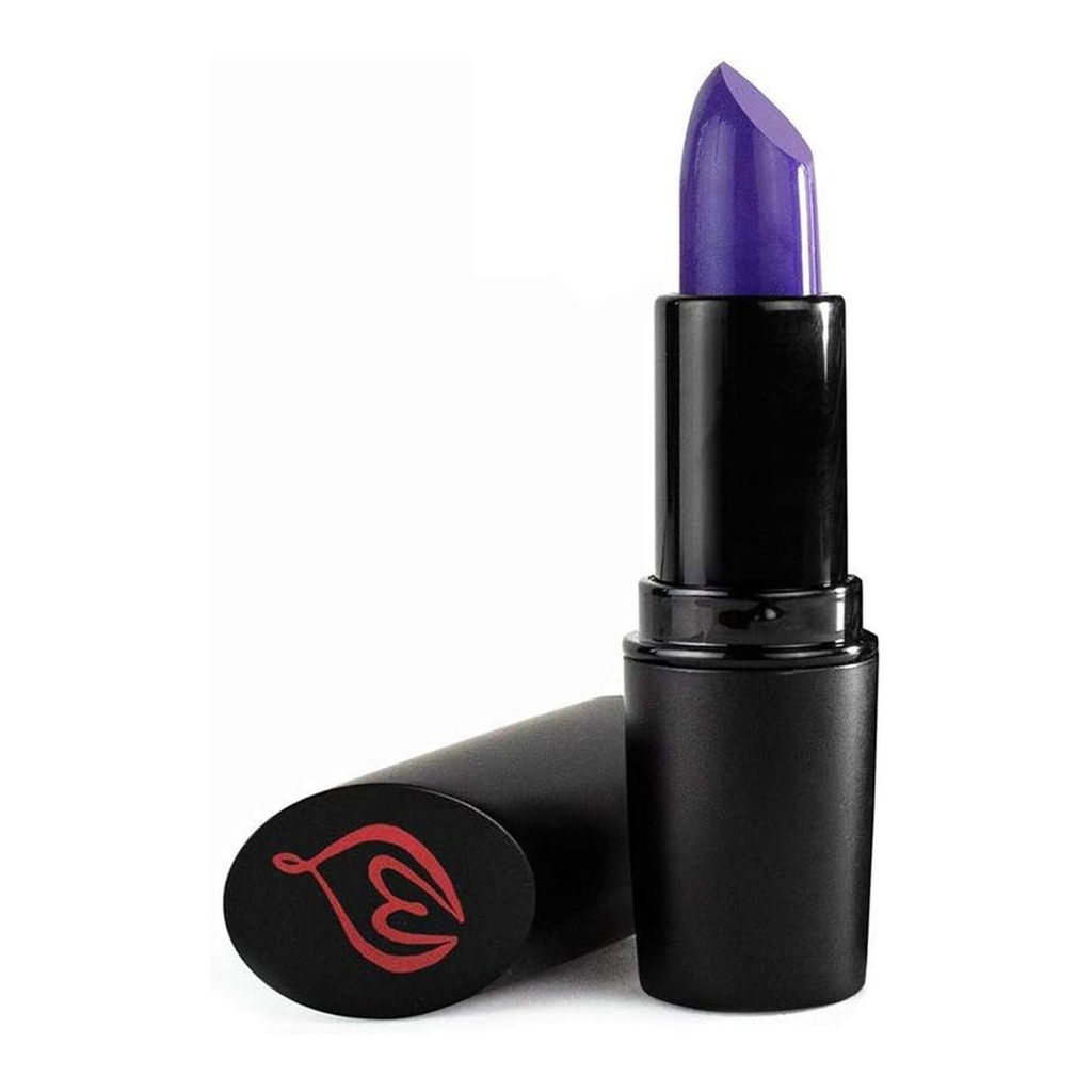 Folly Fire Creamy Matte Lipstick in Kino no, Royal Purple by Glitz toy beautytech in a sleek tube against a neutral background.
