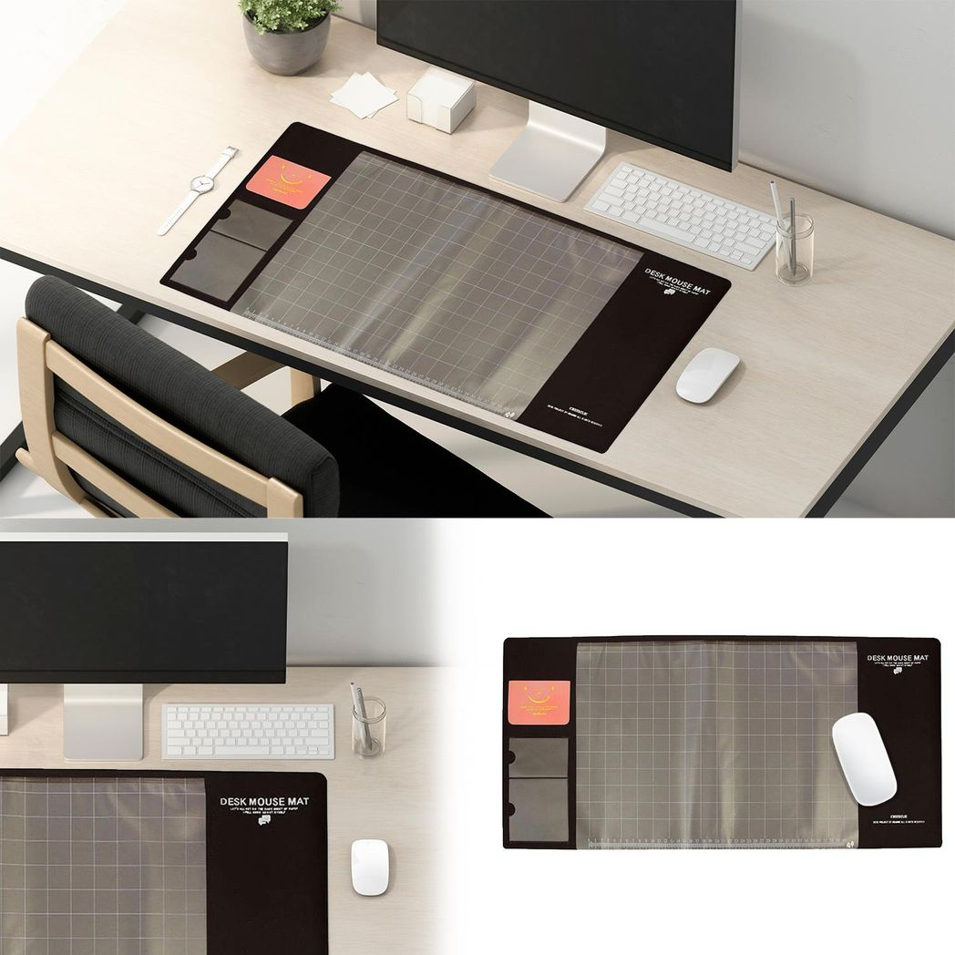 Brown multifunctional eco-friendly office desk mouse mat by Aquarius, made of PVC+DS material, featuring a sleek design.