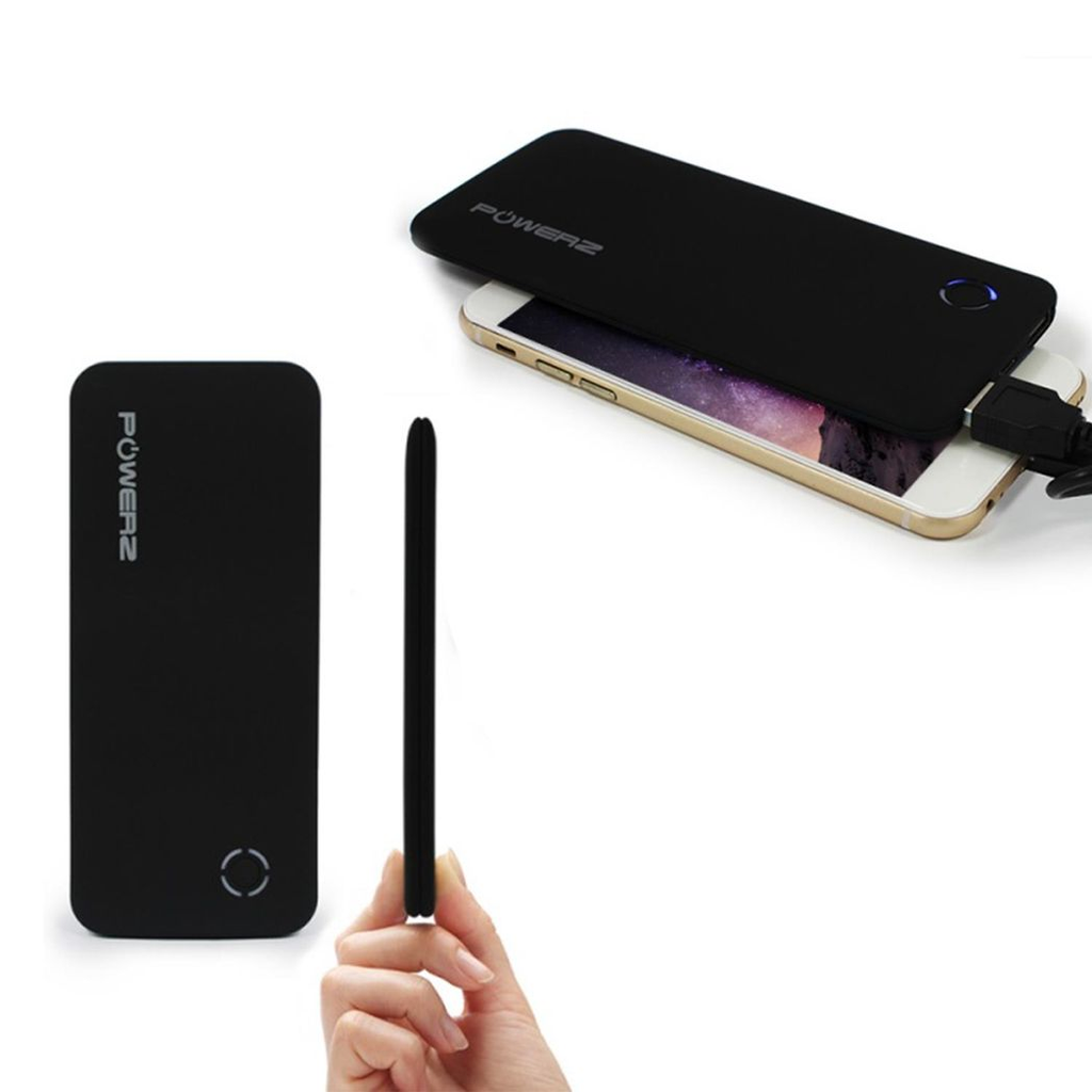 Aquarius Slim Fast Charging Powerbank 4000mAh with portable design and capacity indicator, shown in sleek profile.