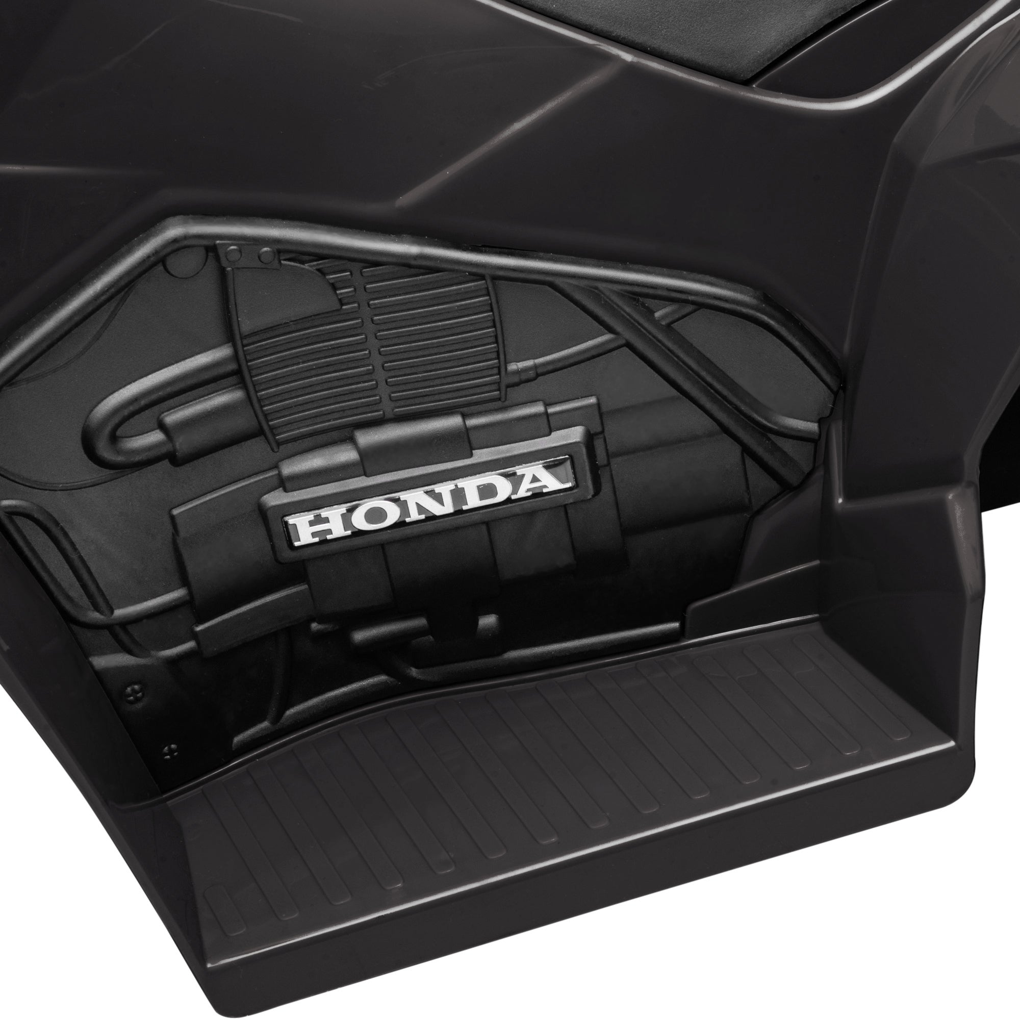 Honda licensed black electric quad bike for kids 1.5-3 years by HOMCOM, featuring sturdy design and fun ATV styling.