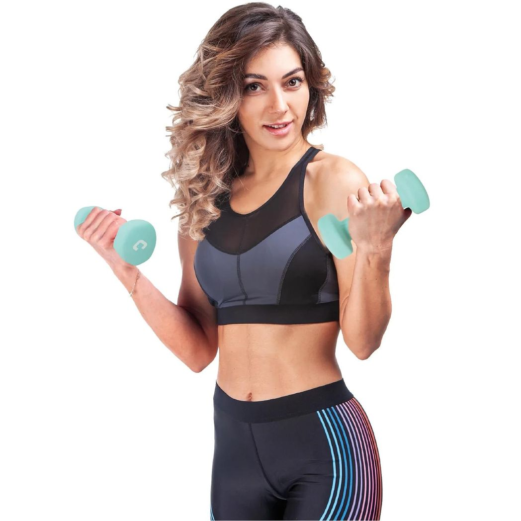 Gymcline 6KG Dumbbell Set with robust design, ideal for beginners and cardio workouts, displayed on a gym floor.