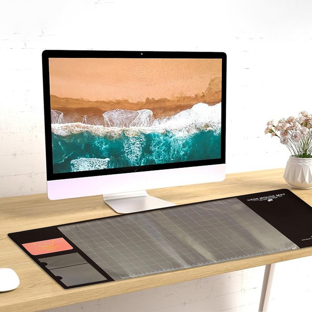 Brown eco-friendly office desk mouse mat made of PVC and DS material by TechHub, featuring a sleek and functional design.