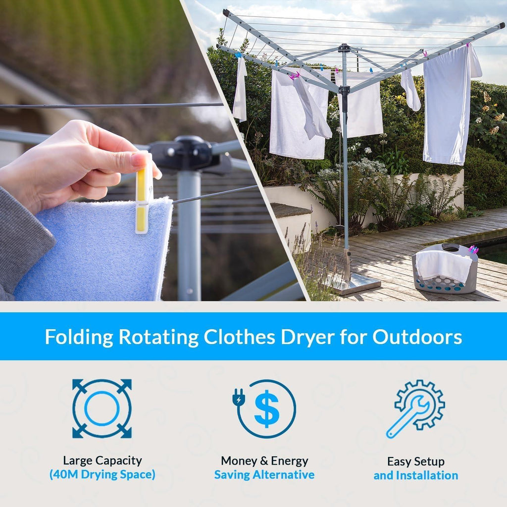 50m Rotary Clothesline Dryer Cover with Metal Spike