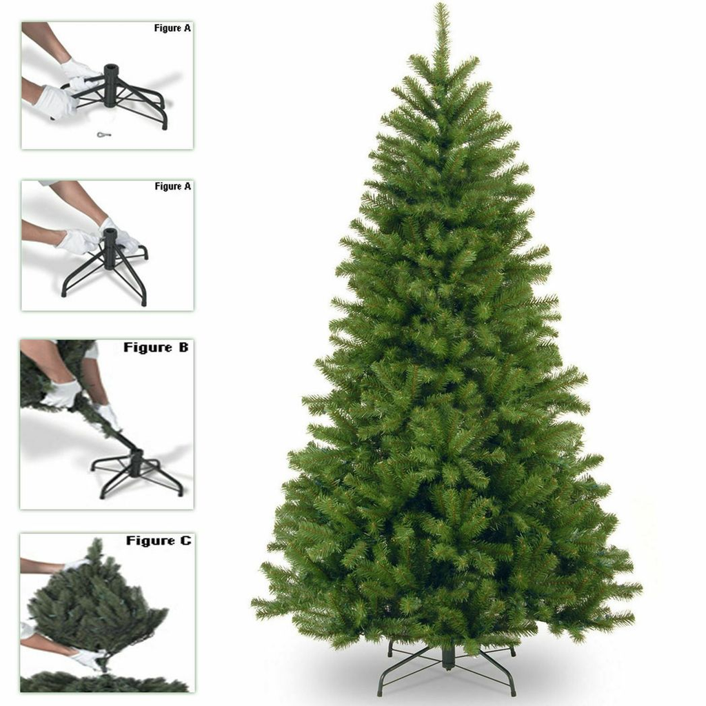 5ft artificial Christmas tree in green with traditional pine design, perfect for holiday decorating in any home.