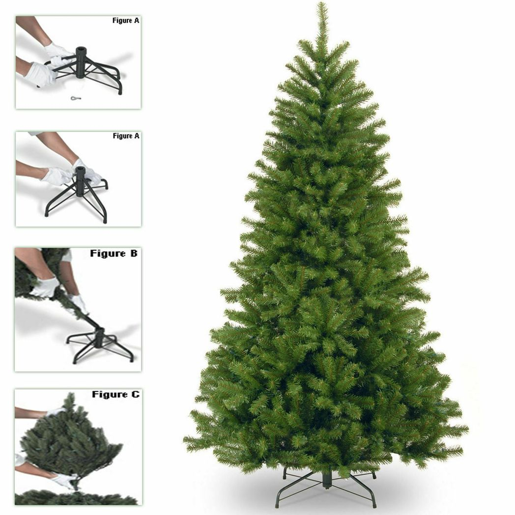 5ft artificial Christmas tree in green with traditional pine design, perfect for holiday decorating in any home.