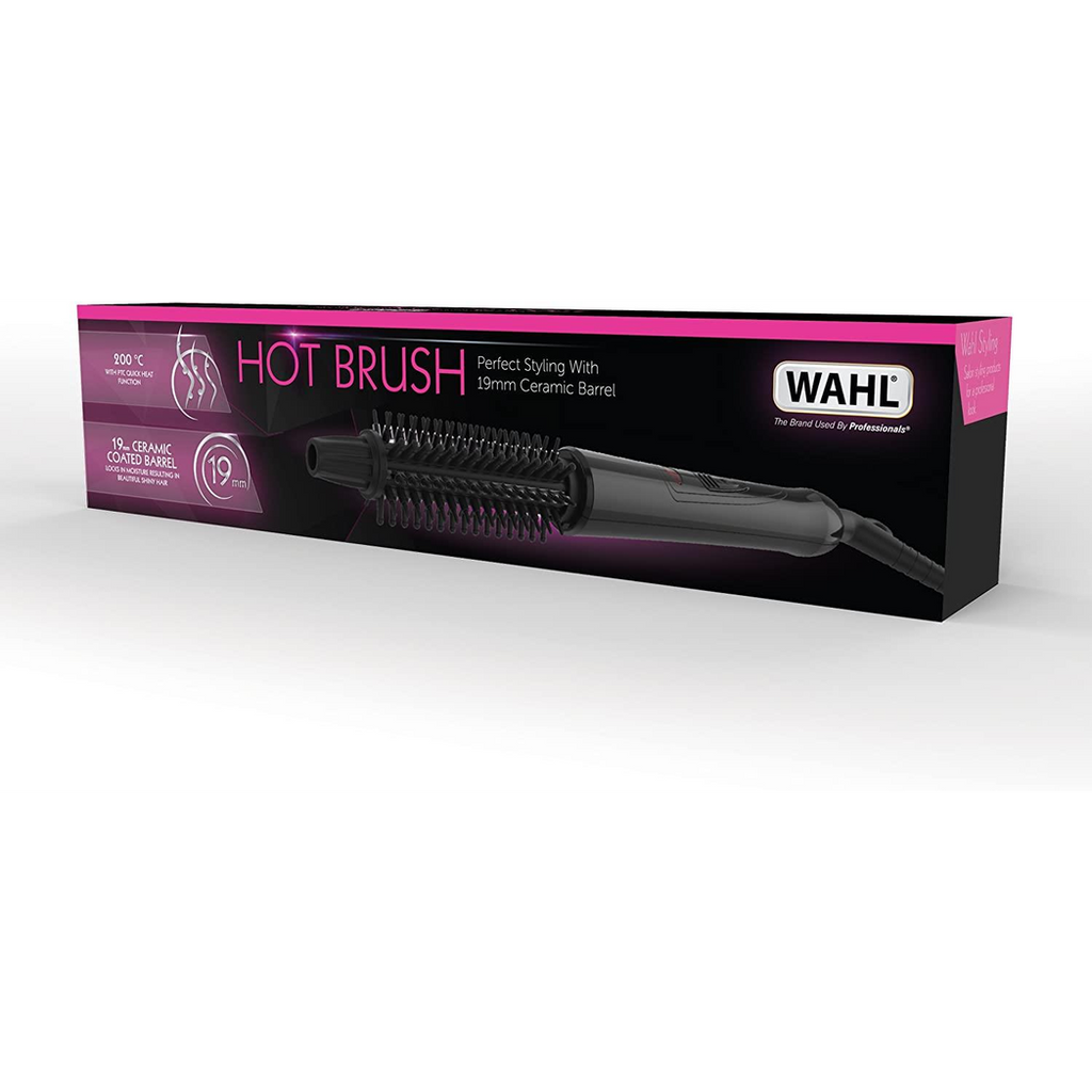 19mm Ceramic Hot Brush - Quick Heat for Curls & Waves