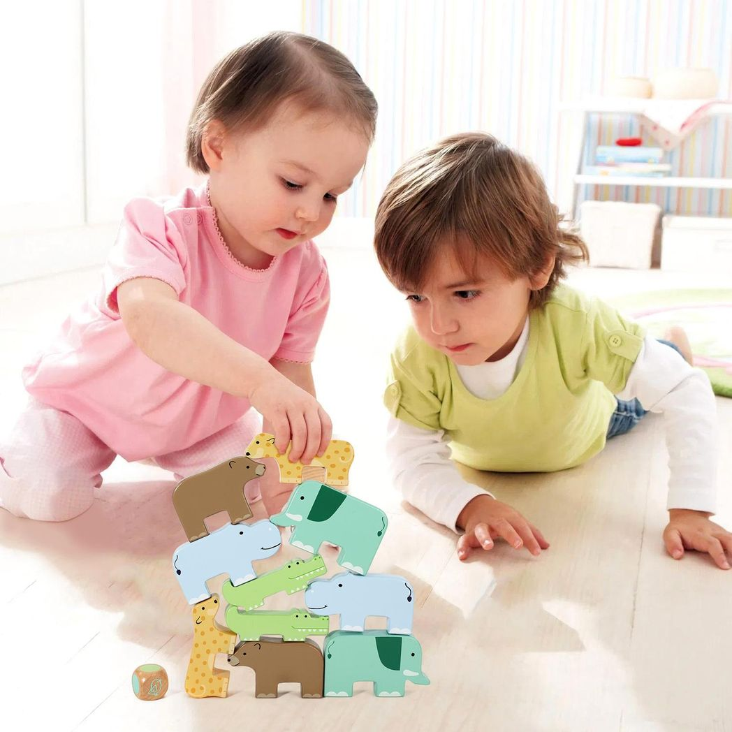 Wild Animal Stacking Game - Wooden Balance Toy for Kids