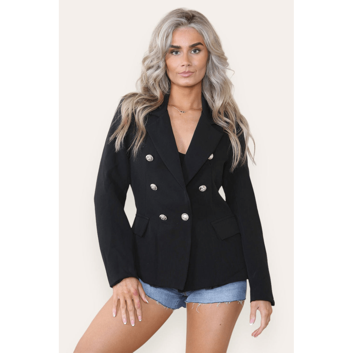Fitted Lined Double Button Blazer Jacket - Stylish Comfort for All Occasions - AKGOmniShop