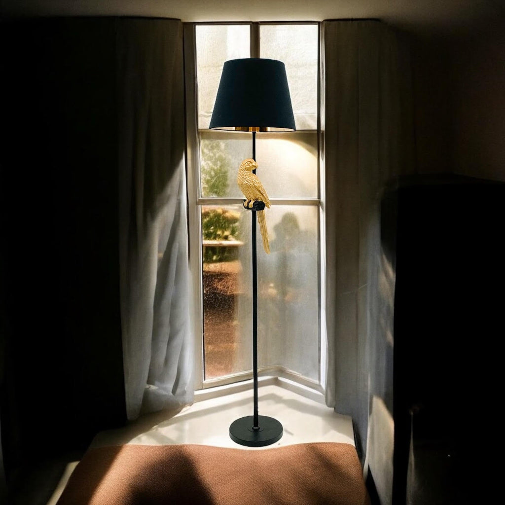 Floor Lamp 164cm with 15" Black Shade - Elegant Standing Light - AKGOmniShop