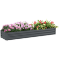 Galvanised Raised Bed for Garden - Outdoor Elevated Planter Box - Grey - AKGOmniShop