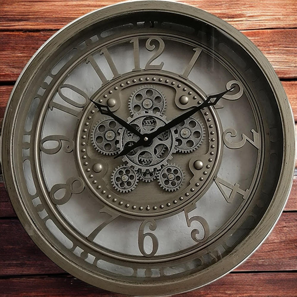 Gear Clock 46cm - Industrial Wall Clock - Battery Operated - AKGOmniShop