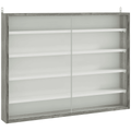 HOMCOM 5 - Tier Wall Display Shelf Unit Cabinet w/ Shelves Glass Doors Grey Wood - AKGOmniShop