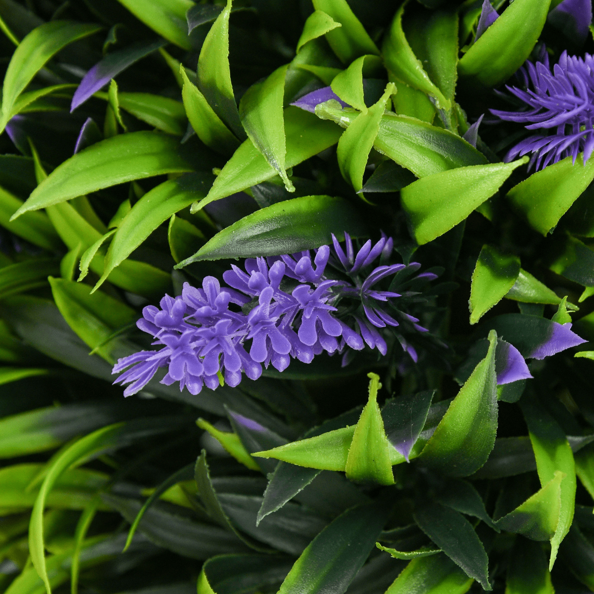 HOMCOM Set of 2 Potted Artificial Plants Ball Tree with Lavender Flowers, 70cm - AKGOmniShop