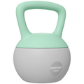 10KG SPORTNOW kettlebell with a soft body and non-slip handle in grey and green, ideal for strength training.