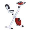 Foldable Magnetic Resistance Exercise Bike in red with LCD display and adjustable seat from ActiveGear.