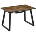 Rectangular extendable dining table with wood effect tabletop and metal frame, designed by HomeCraft.