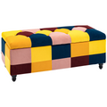 Button-tufted velvet storage ottoman by HOMCOM, measuring 114x47x47cm, serving as a stylish footstool box.