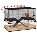 PawHut Hamster Cage w/ Tunnels, Tubes, Ramps, Platforms, Hut, 78.5 x 48.5 x 57cm