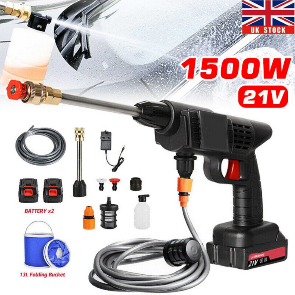 Portable Cordless Car Pressure Washer | 2 Battery 21V 1500W