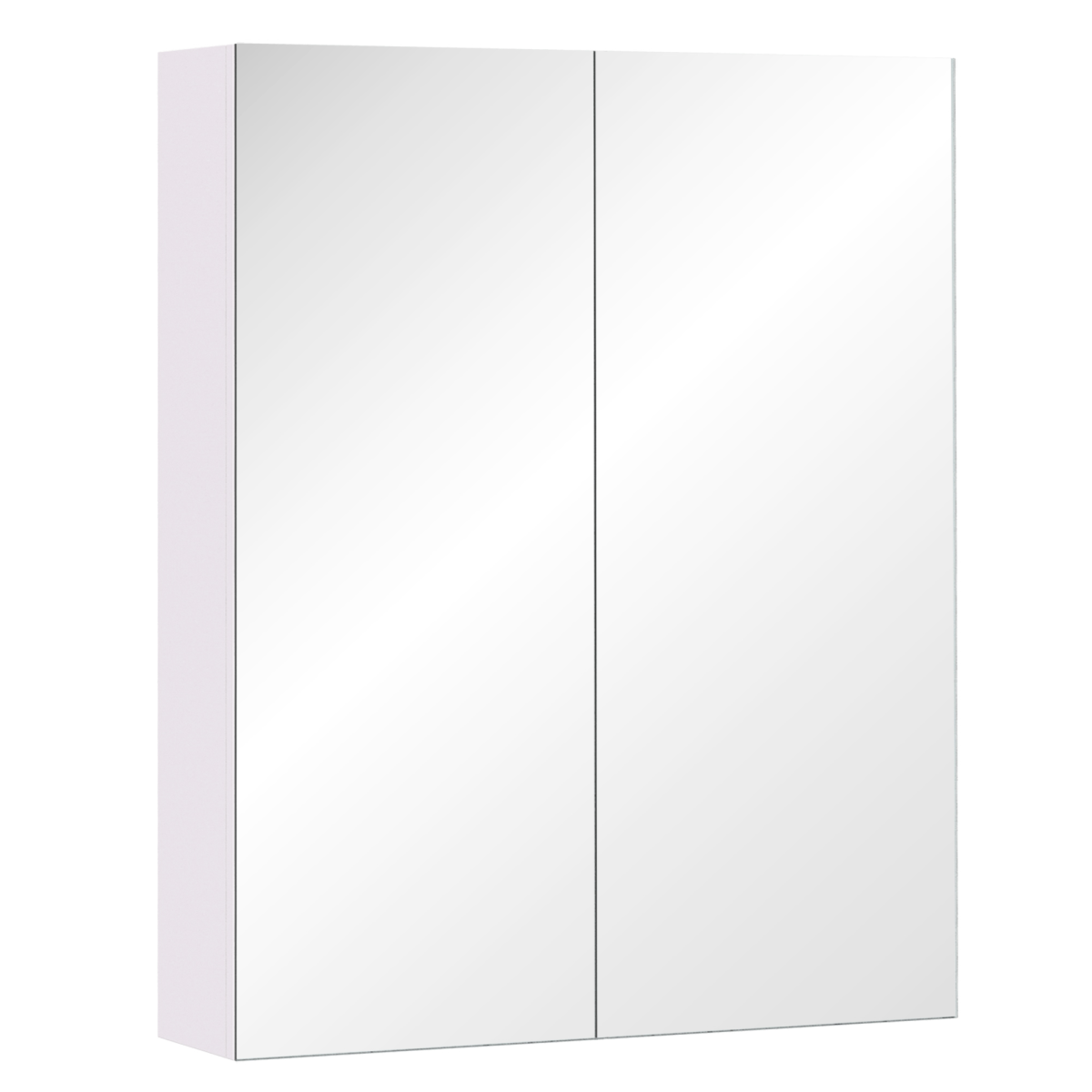 Wall-Mounted Mirror Cabinet with Adjustable Storage Shelves - 60x75cm