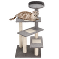 Plush Cat Tree Activity Center with climbing tower and scratching post for kittens by Pawhut.