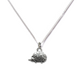 Sterling silver chain necklace featuring a charming hedgehog pendant from LuxeTime by Aye Do Gifts.