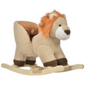 Kids rocking lion plush ride-on toy with sound button and seat belt for ages 18-36 months by FunZone.