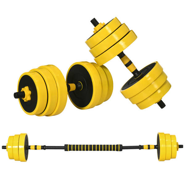 25KG Barbell and Dumbbell Set by ActiveGear, featuring weights and handles for versatile home gym workouts.